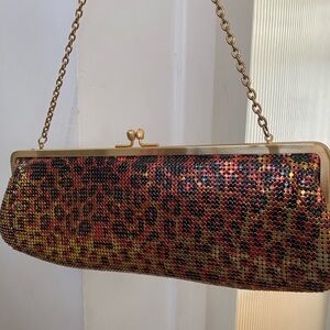 Leopard Print Chain Clutch